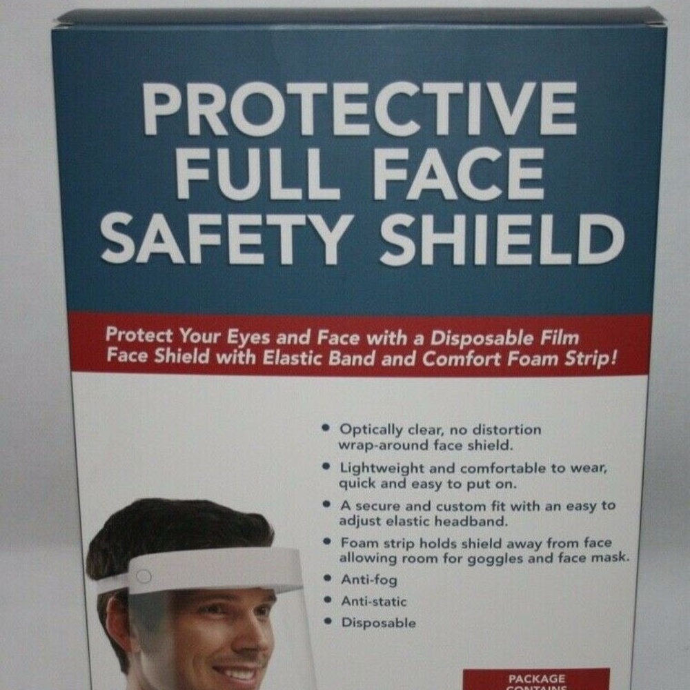 4 Safety Full Face Shields Reusable Washable